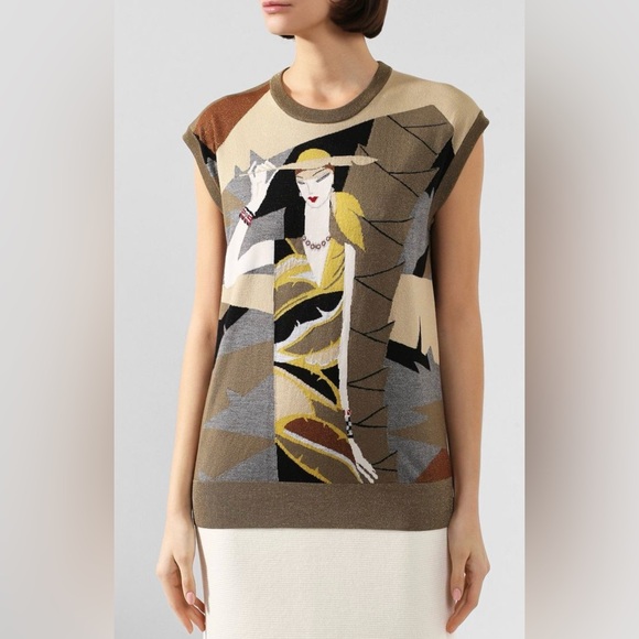 Dolce & Gabbana Tops - NEW! Dolce & Gabbana Intarsia Knit Vest Size IT 36